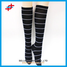 School girl stripe dress sexy stocking,fashion compression stocking,black color tube stocking